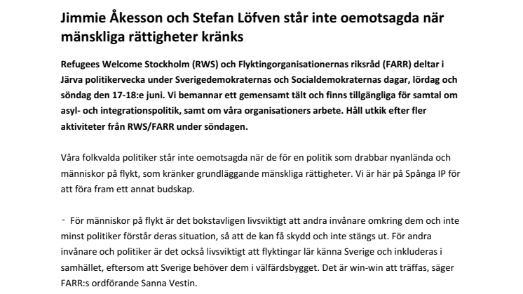 Jimmie Åkesson och Stefan Löfven står inte oemotsagda när mänskliga rättigheter kränks