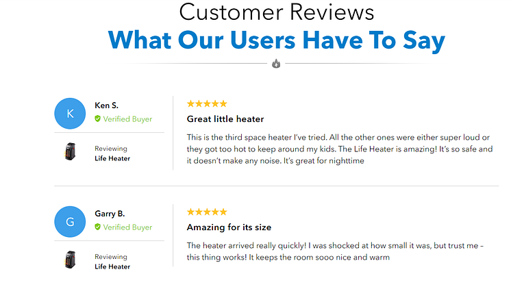 Revolve Heater Customer Reviews