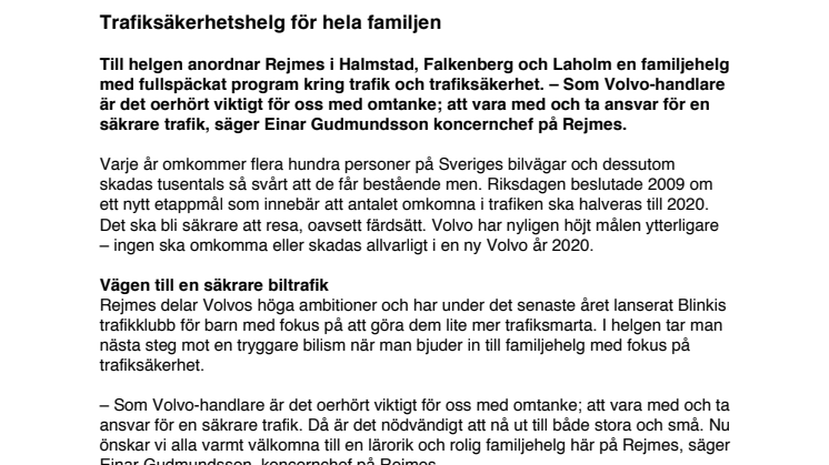 Trafiksäkerhetshelg för hela familjen