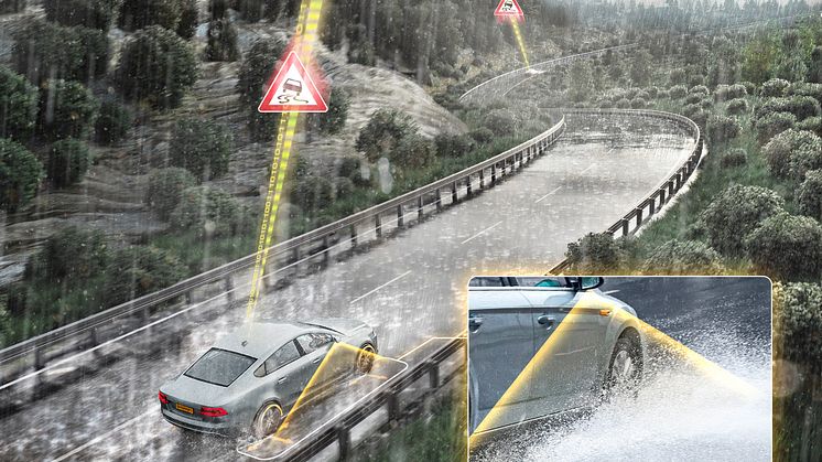 I fremtiden vil bilen advare mot vannplaning