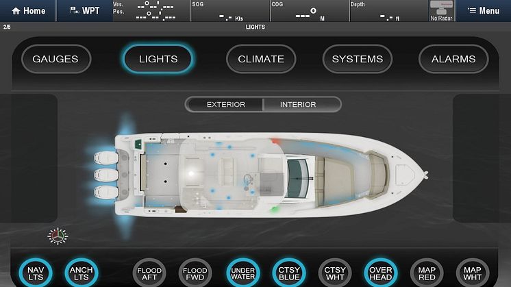 High res image - Raymarine - Digital switching layout on powerboat