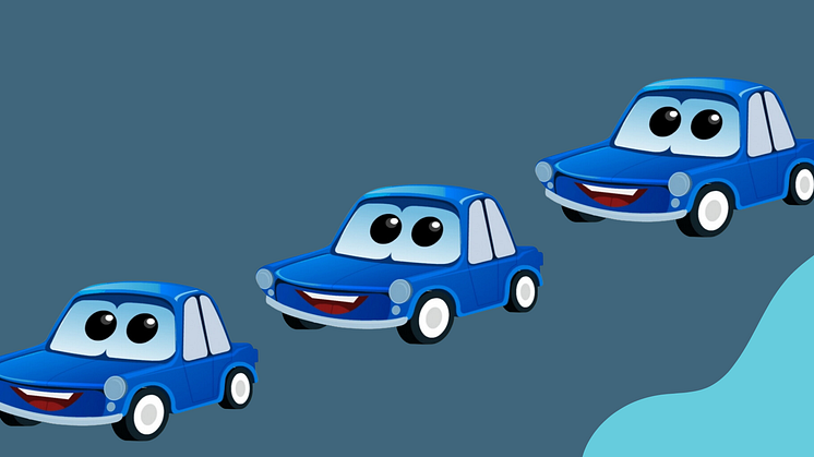 bild av tre bilar som ler