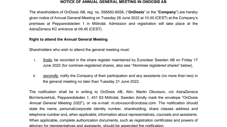 Notice of annual general meeting 2022 - OnDosis AB .pdf