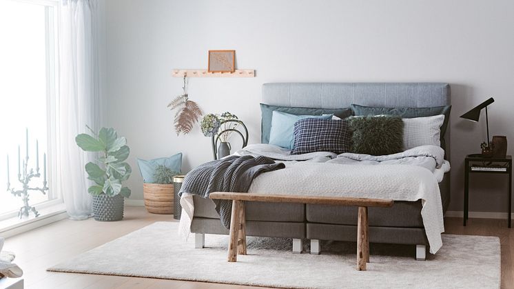 Ge sovrummet en ombonad känsla i vinter med säsongens skönaste färger och mönster.