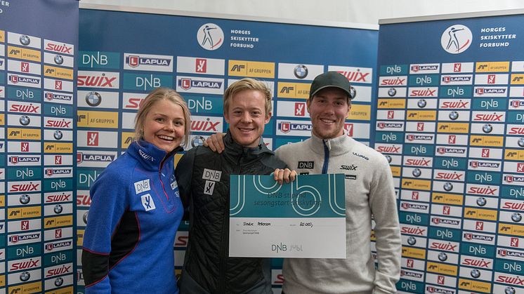 Hilde og Erlend delte ut DNB-stipend unge, lovende skiskyttere! 