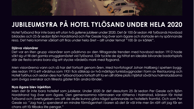 JUBILEUMSYRA PÅ HOTEL TYLÖSAND UNDER HELA 2020