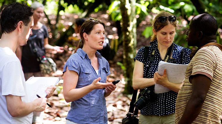 Magdalena Streijffert på producentresa i Ghana 2014.