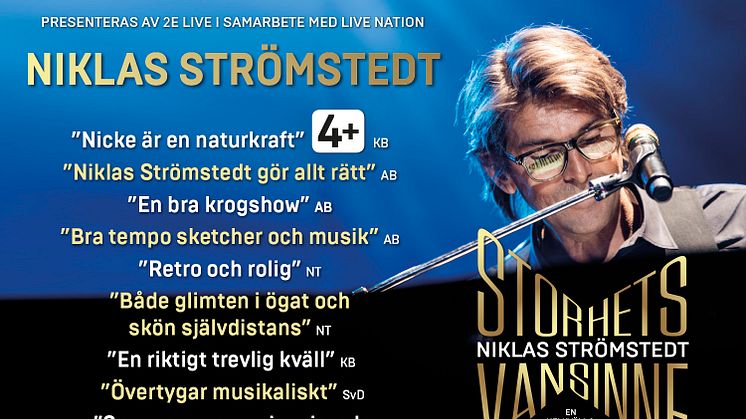 Publiksuccé för Niklas Strömstedts Storhetsvansinne, nu släpps 10 extra föreställningar med Niklas Strömstedt ”Storhetsvansinne” på Hamburgerbörs