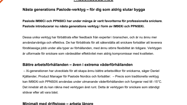 Nästa generations Paslode-verktyg – för dig som aldrig slutar bygga 