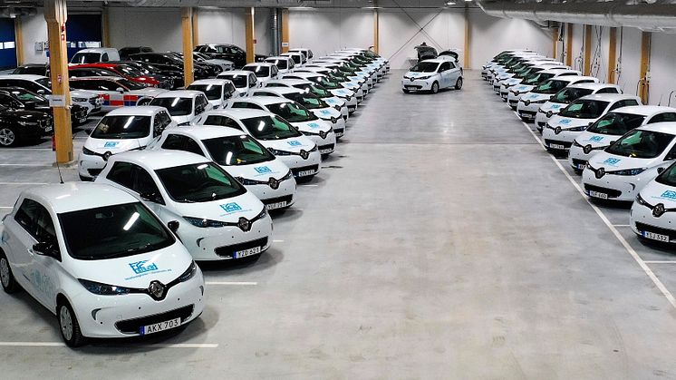 Leverans av 40 Renault ZOE till SISAB den 1 februari 2019. Fotograf: Magnus Wenger