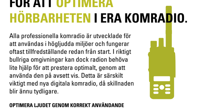 Optimera hörbarheten i era komradio i 3 enkla steg