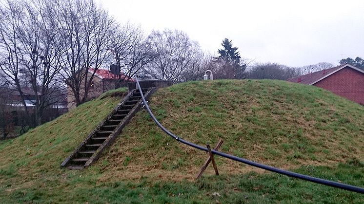 Under bevattningsförbudet 2018 fylldes vattenreservoaren i Billinge med tankbil under flera månader.