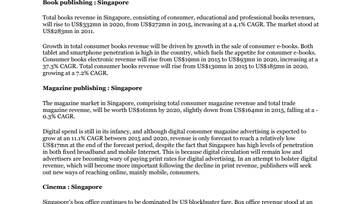 Download the Global Entertainment and Media Outlook 2016 – 2020, Singapore Fact Sheet