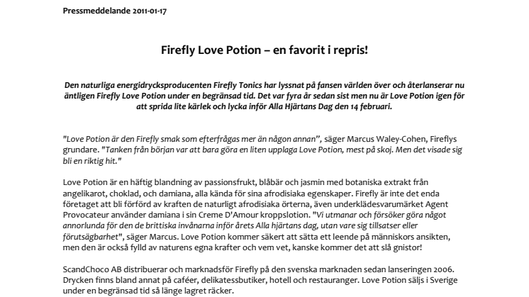 Firefly Love Potion – en favorit i repris!