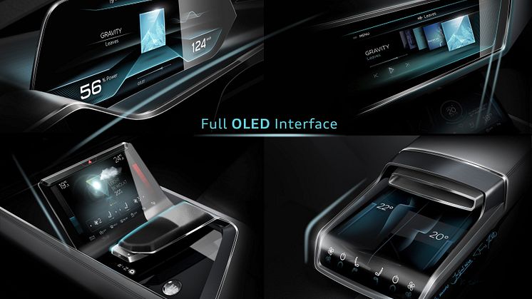 Audi e-tron quattro concept OLED-based operating and display concept