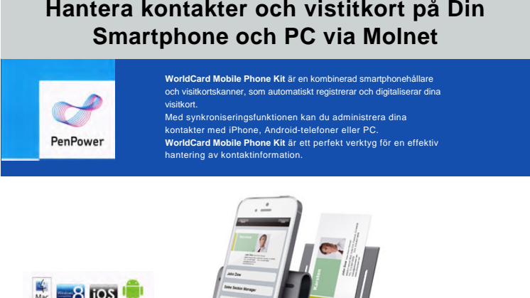 WorldCard Mobile Phone Kit - Visitkortskannern för smartphone, PC och Mac