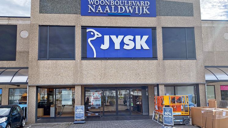 De winkel van JYSK in Naaldwijk wordt ingericht volgens het allernieuwste winkelconcept.
