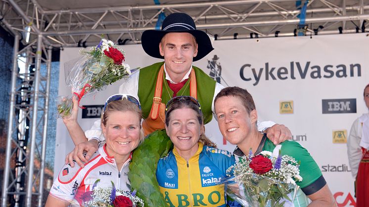 De tre bästa damerna i Cykelvasan 2015