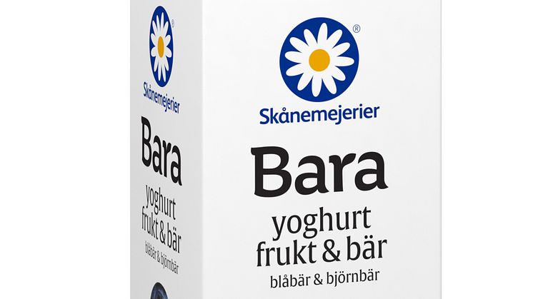 ”Bara” Yoghurt, frukt & bär kommer i två smakvarianter – Hallon/Jordgubb 1L och Blåbär/Björnbär 1L. 