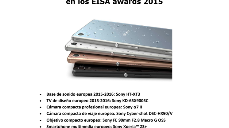 Sony celebra seis galardones en los EISA awards 2015