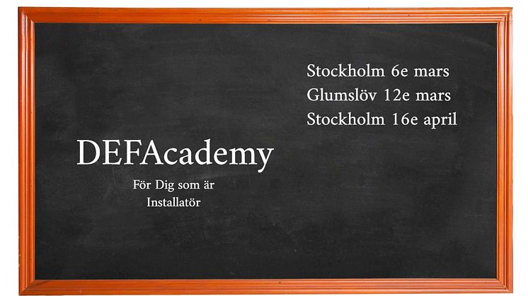 Nu släpper vi ytterligare datum för DEFAcademy