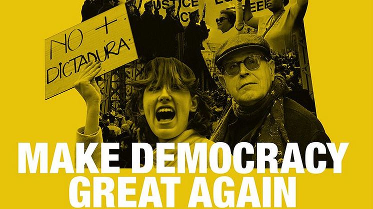 Visning av dokumentärfilmen Make Democracy Great Again och efterföljande panelsamtal om demokratins framtid på Dejé kulturhus den 19 september