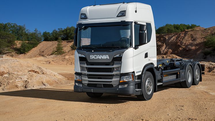 Neu im Scania Ready Built Portfolio ist u. a. der Scania G 500 mit Meiller Abrollkipper. 