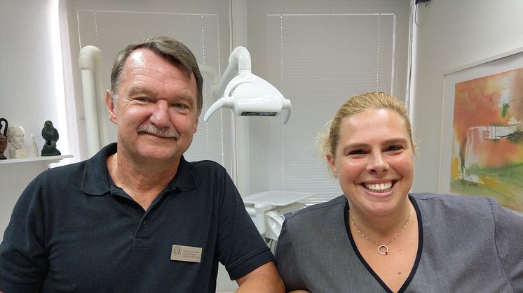 Gunnar Johannsen och Natalie Stempa på Danakliniken i Mörby utanför Stockholm.