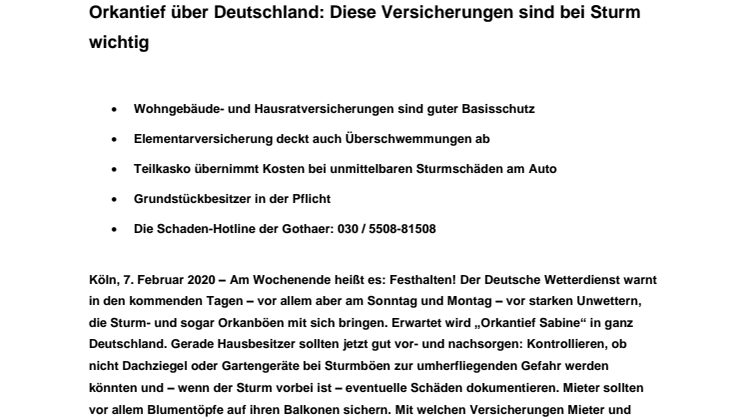 Orkantief über Deutschland: Diese Versicherungen sind bei Sturm wichtig