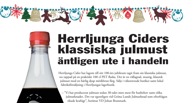 Herrljunga Cider lanserar sin klassiska julmust