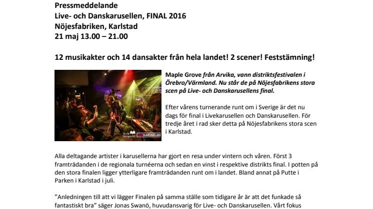 Final i Livekarusellen och Danskarusellen 2016