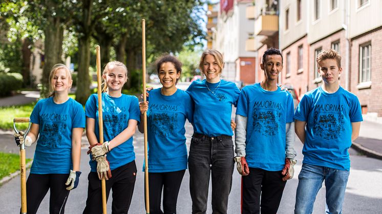 Från vänster: Valerie Almgren, Julia Persson, Ashaa Zaki Southerland, Amanda Sjöstrand, Mazen Karim, Elias Alatalo