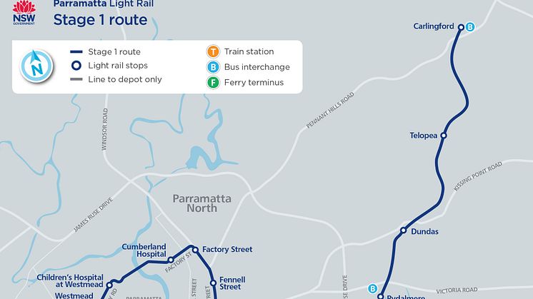 Paramatta Light Rail_stage1 route