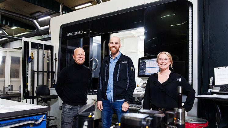 Claes Haraldsson, VD, Anton Milesic Karlsson, processutvecklingschef och Helen Söder kvalitetschef på Tooltec.