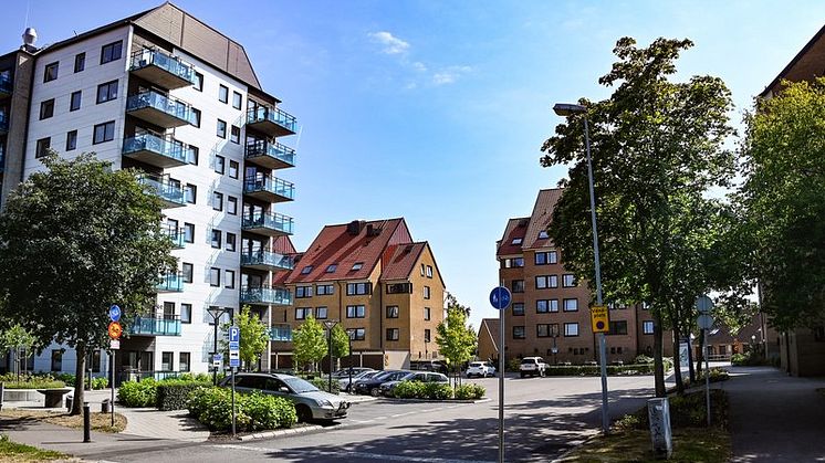 Bild på en del av stadsdelen Husensjö i Helsingborg. Foto: Helsingborgshem.