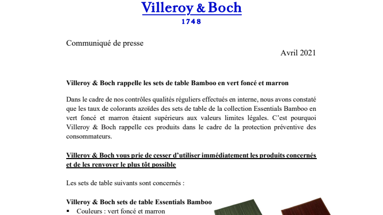 VuB_Villeroy & Boch rappelle les sets de table Bamboo en vert foncé et marron_2021_fr.pdf