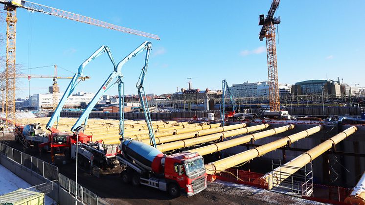 Redan 2012 började Thomas Concrete Group som första aktör i Sverige erbjuda klimatförbättrad betong. Nu används den i Sveriges största projekt med denna typ av betong. Foto:NCC