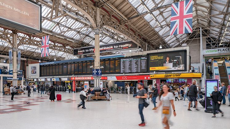 BEFORE Platforms 8-13 - the dedicated Gatwick Express ticket windows will move next to the existing Southern windows