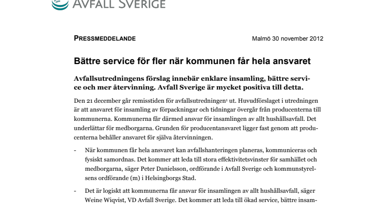 Bättre service för fler när kommunen får hela ansvaret