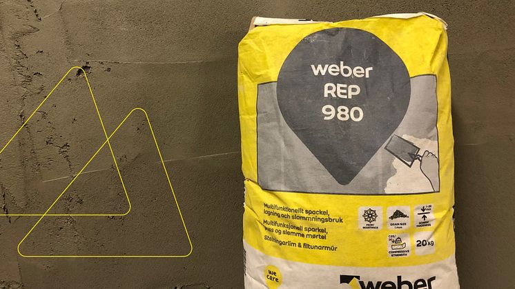 weber REP 980 kan användas till slamning, lagning och kosmetisk förbättring.