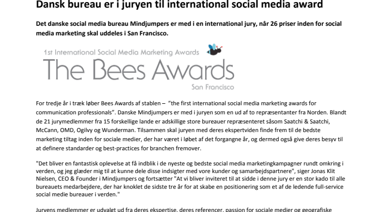 Dansk bureau er i juryen til international social media award