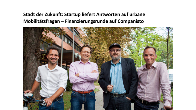 Stadt der Zukunft: Startup liefert Antworten auf urbane Mobilitätsfragen – Finanzierungsrunde auf Companisto