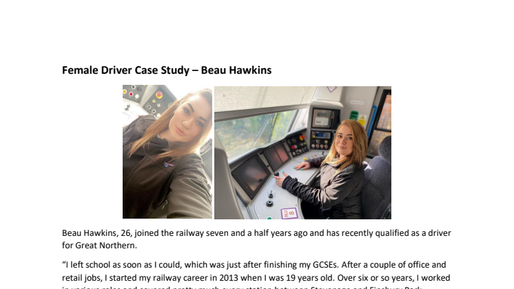 Beau Hawkins - Female Driver Case Study