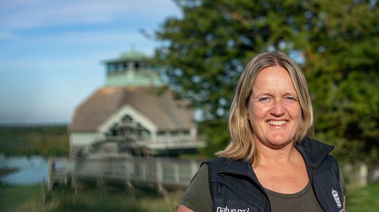 Malin Herin, naturumförståndare vid Hornborgasjön.