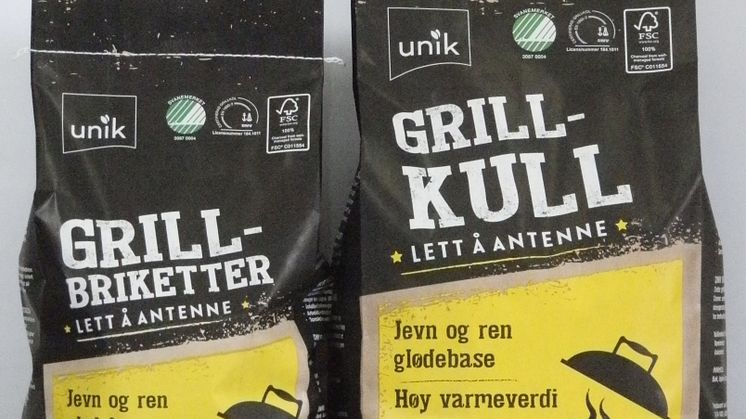 Svanemerket grillkull og grillbriketter fra Norgesgruppen
