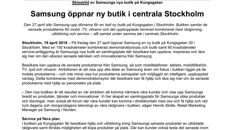 Samsung öppnar ny butik i centrala Stockholm