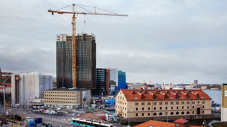 Byggarbetsplats runt Lagerhuset i Göteborg.