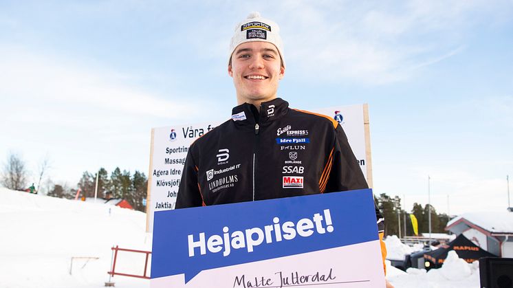 Malte Jutterdal, Falun-Borlänge SK, vann Hejapriset i Åsarna. Fotograf: Bildbyrån