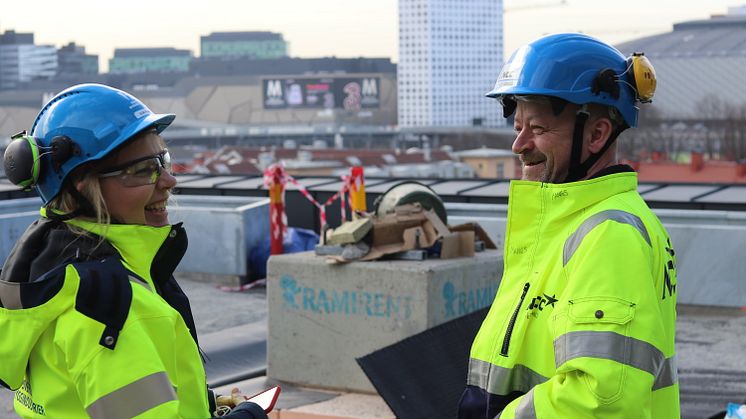 Elin Kebert, expert kompetensförsörjning Byggföretagen och Per Mangs, HR-specialist NCC. Pressbild.