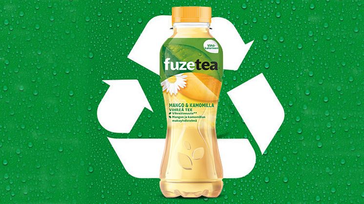 Fuze Tea -pullo 100% kierrätettyä muovia